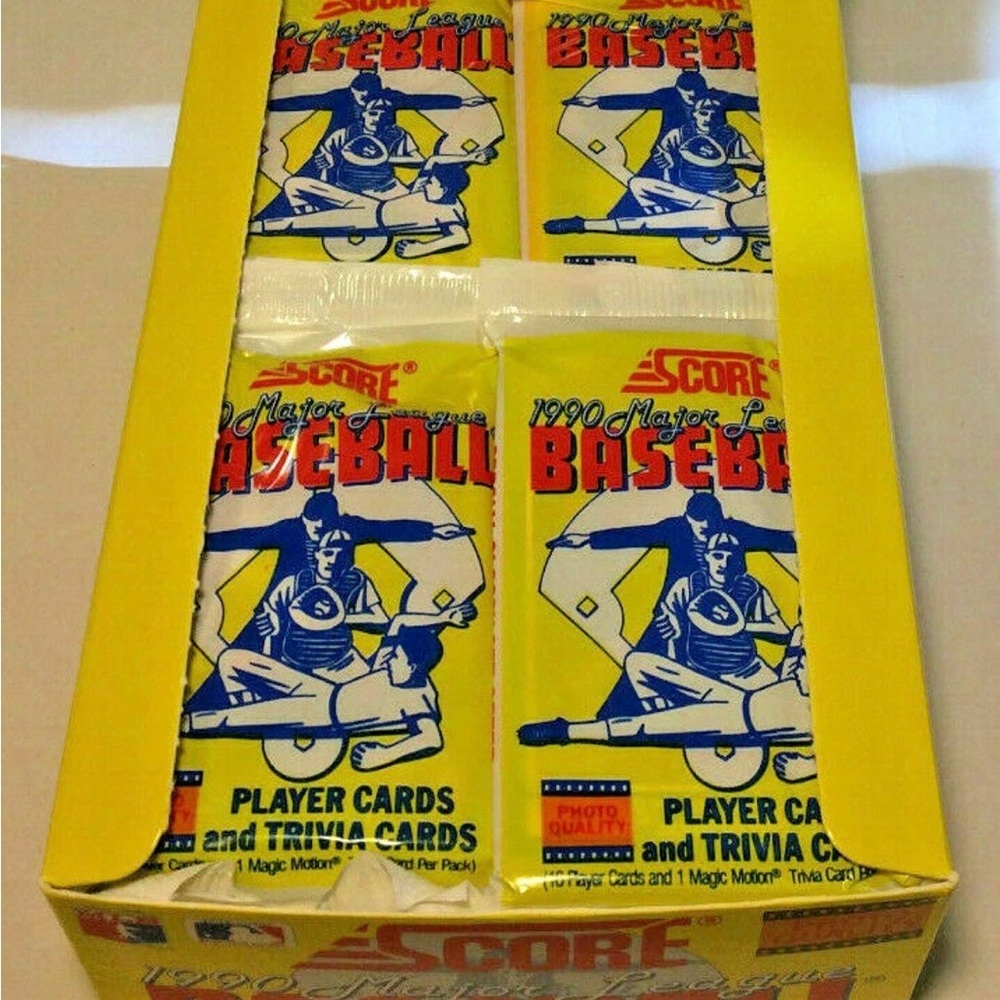 1990 Score MLB baseball  5 sealed packs -possible Bo b&w, Griffey, Sosa Thomas - Picture 2 of 7